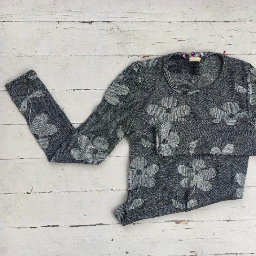 90s 🔮 daisy vintage sparkly top ~Size S